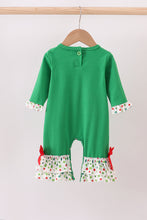 Load image into Gallery viewer, Green santa claus applique ruffle romper
