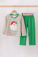 Load image into Gallery viewer, Green santa claus applique pants set
