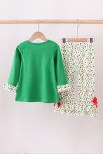 Load image into Gallery viewer, Green santa claus applique ruffle pants set
