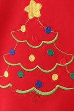 Load image into Gallery viewer, Red tree embroidery plaid ruffle bubble
