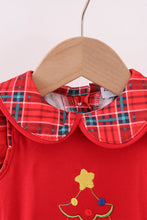 Load image into Gallery viewer, Red tree embroidery plaid bubble set
