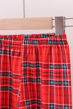 Load image into Gallery viewer, Red tree embroidery plaid bow pants set
