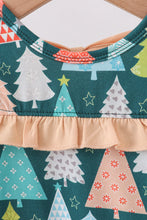 Load image into Gallery viewer, Green tree print ruffle romper
