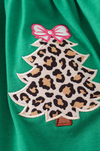 Load image into Gallery viewer, Forest tree applique leopard ruffle bloomer set
