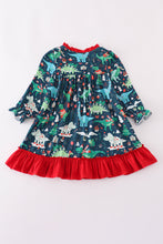 Load image into Gallery viewer, Green dinosaur print ruffle gown
