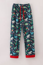 Load image into Gallery viewer, Green dinosaur print dad pajamas pants
