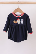 Load image into Gallery viewer, Navy christmas santa cookie milk embroidery bubble
