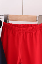 Load image into Gallery viewer, Navy christmas santa cookie milk embroidery ruffle pants set
