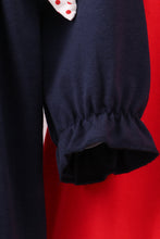 Load image into Gallery viewer, Navy christmas santa cookie milk embroidery ruffle pants set
