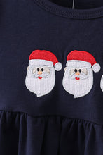 Load image into Gallery viewer, Navy christmas santa claus embroidery pants set
