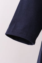 Load image into Gallery viewer, Navy christmas santa claus embroidery pants set
