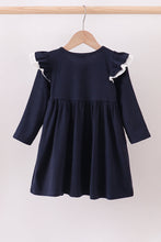 Load image into Gallery viewer, Navy christmas santa claus embroidery dress
