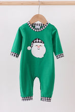 Load image into Gallery viewer, Green santa claus applique romper

