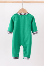 Load image into Gallery viewer, Green santa claus applique romper
