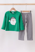 Load image into Gallery viewer, Green santa claus applique pants set
