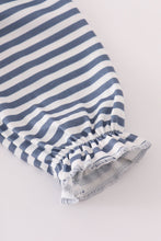Load image into Gallery viewer, Navy stripe deer embroidery bloomer set
