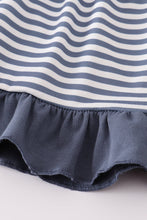 Load image into Gallery viewer, Navy deer embroidery ruffle pants set
