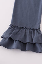 Load image into Gallery viewer, Navy deer embroidery ruffle pants set
