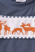 Load image into Gallery viewer, Navy deer embroidery pants set
