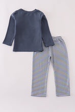 Load image into Gallery viewer, Navy deer embroidery pants set
