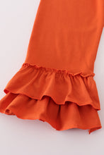 Load image into Gallery viewer, Rust flroal print deer embroidery ruffle pants set
