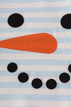 Load image into Gallery viewer, Blue snowman embroidery stripe bubble
