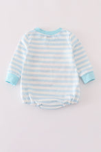Load image into Gallery viewer, Blue snowman embroidery stripe bubble
