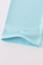 Load image into Gallery viewer, Blue snowman embroidery stripe pants set
