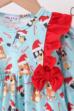 Load image into Gallery viewer, Blue christmas character print bloomer set
