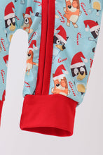 Load image into Gallery viewer, Blue christmas character print romper
