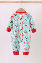 Load image into Gallery viewer, Blue christmas character print romper
