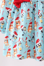Load image into Gallery viewer, Blue christmas character print ruffle pants set
