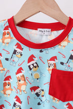 Load image into Gallery viewer, Blue christmas character print pajamas pants set
