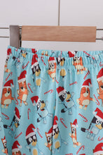 Load image into Gallery viewer, Blue christmas character print pajamas pants set
