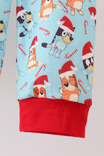 Load image into Gallery viewer, Blue christmas character print pajamas pants set
