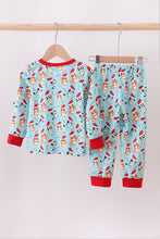Load image into Gallery viewer, Blue christmas character print pajamas pants set
