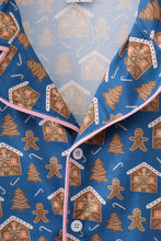 Load image into Gallery viewer, Navy gingerbread print mom gown
