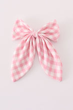 Load image into Gallery viewer, Pink gingham sailor bow
