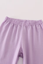 Load image into Gallery viewer, Purple ballet shoes embroidery stripe pants set
