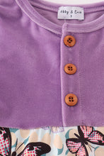 Load image into Gallery viewer, Purple butterfly print velvet dress
