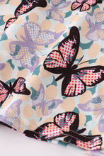 Load image into Gallery viewer, Purple butterfly print velvet dress

