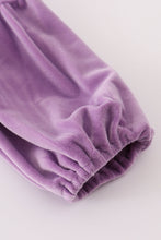 Load image into Gallery viewer, Purple butterfly print velvet dress
