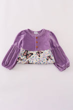 Load image into Gallery viewer, Purple butterfly print velvet dress
