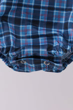 Load image into Gallery viewer, Navy nativity embroidery plaid bubble
