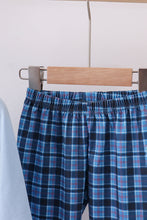 Load image into Gallery viewer, Navy nativity embroidery plaid pants set
