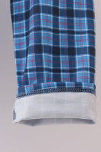 Load image into Gallery viewer, Navy nativity embroidery plaid pants set
