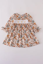 Load image into Gallery viewer, Khaki deer embroidery floral dress
