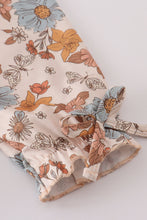 Load image into Gallery viewer, Khaki deer embroidery floral dress
