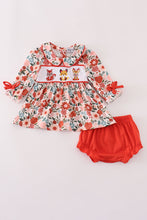 Load image into Gallery viewer, Fox embroidery floral print bloomer set
