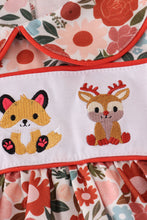 Load image into Gallery viewer, Fox embroidery floral print dress
